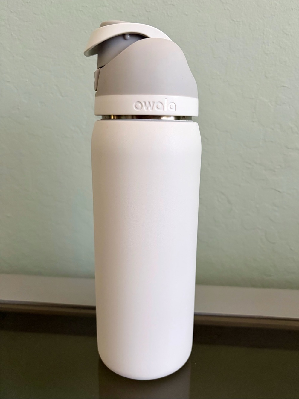 Owala White & Light Gray Insulated Water Bottle with Spout Lid, 32 oz